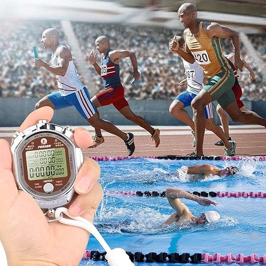 Cronómetro Digital Profissional – 1/1000 Segundos, Corpo em Metal, Portátil e de Alta Precisão