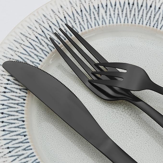 Conjunto de Talheres Bestdin Preto – 60 Peças para 12 Pessoas - caixa danificada (produto novo)