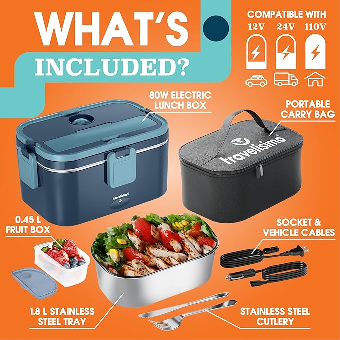 TRAVELISIMO - Marmita Elétrica Extra Grande 1,8L para Adultos