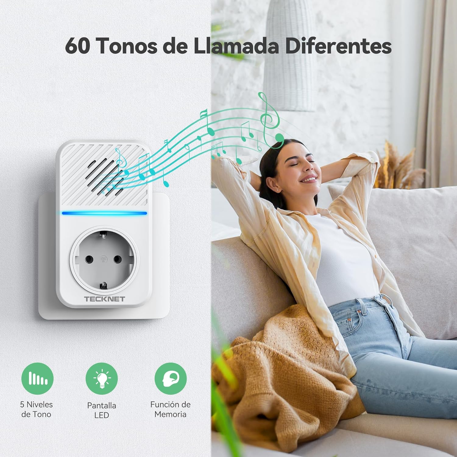 Campainha Sem Fios Autoalimentada 400m – IP65