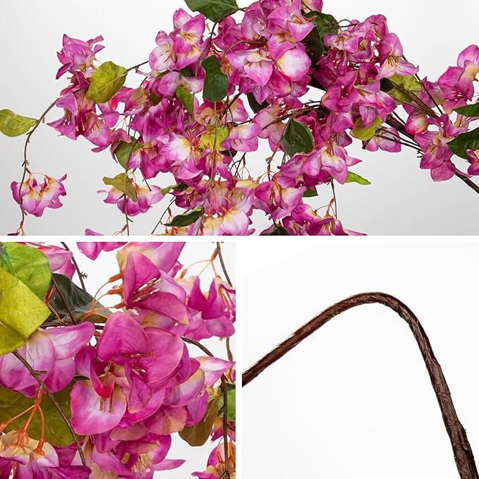Bougainvílias Artificiais Briful – Ramos Decorativos Longos (Pack 3)