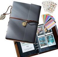 Álbum de Fotografias em Pele – Scrapbook DIY com Capas Protetoras, Folhas Recarregáveis e Acessórios