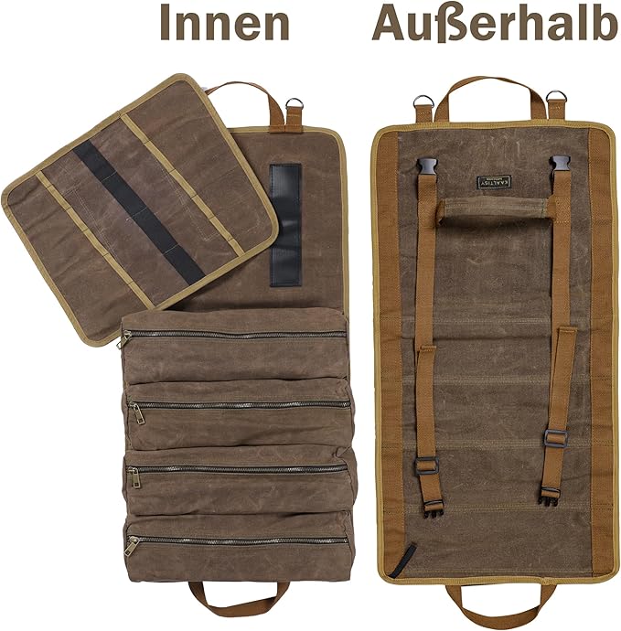 Saco para Armazenamento de Ferramentas - 4 Bolsas em tecido premium Oleado.