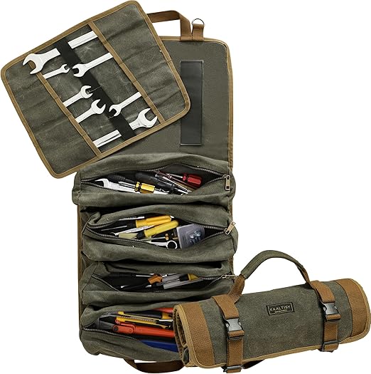 Saco para Armazenamento de Ferramentas - 4 Bolsas em tecido premium Oleado.