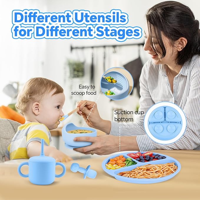 Conjunto de Alimentação para Bebé SHGMEET em Silicone BPA Free