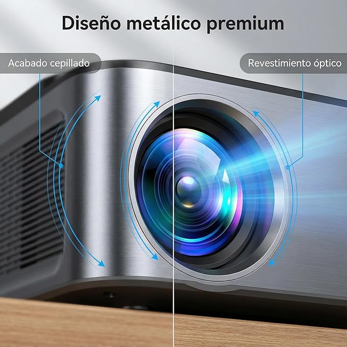 Projetor 4K XIWBSY com Google TV, 1500 ANSI, Suporte Giratório 360°, WiFi 6 e Bluetooth 5.3, Controle por Voz, Portátil