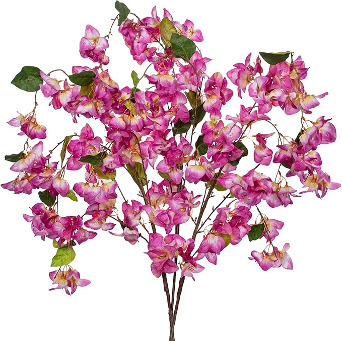 Bougainvílias Artificiais Briful – Ramos Decorativos Longos (Pack 3)