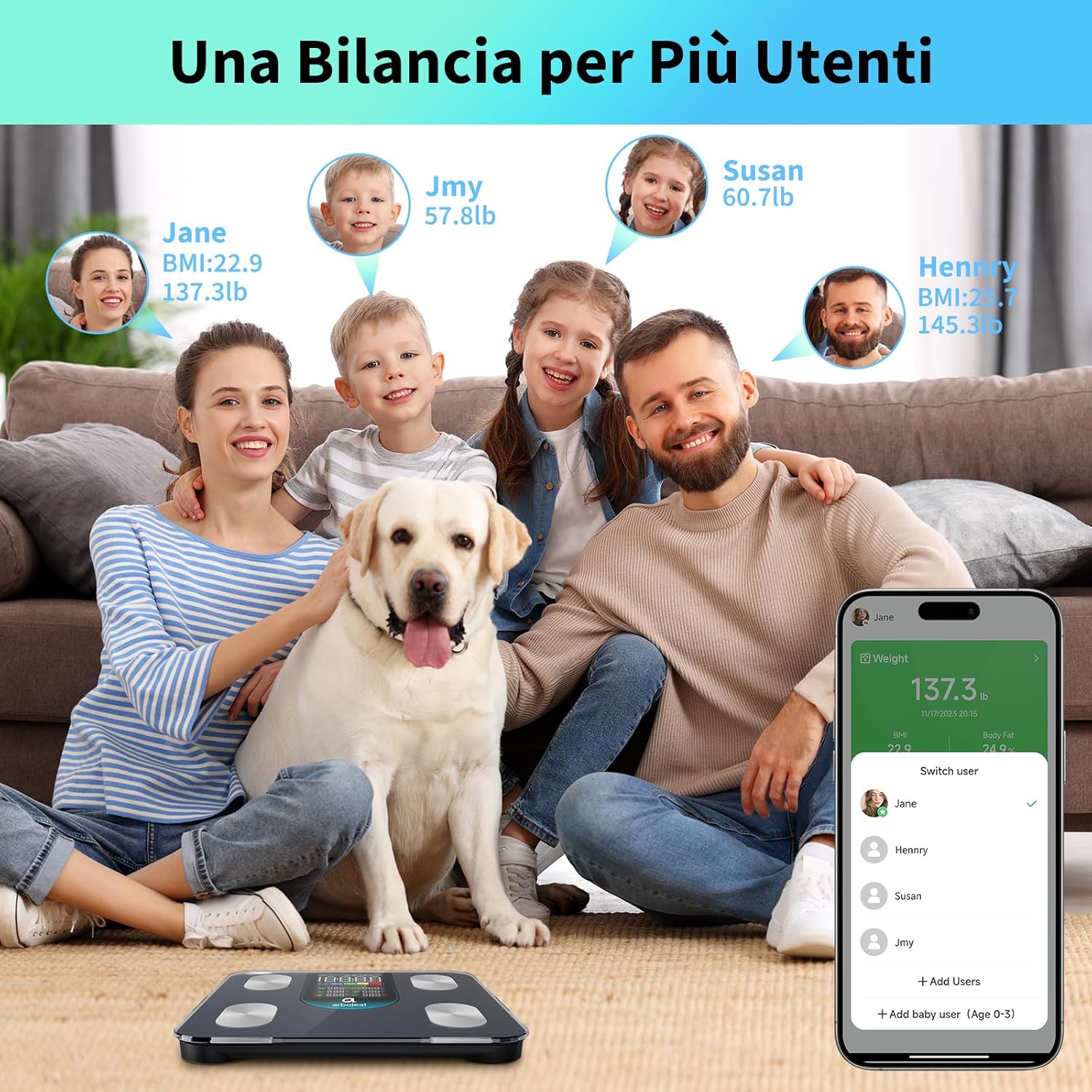 Balança Inteligente Bluetooth Arboleaf até 180 kg