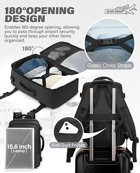 Mochila de Cabine VANKEV para Ryanair e EasyJet – 40 x 20 x 25 cm