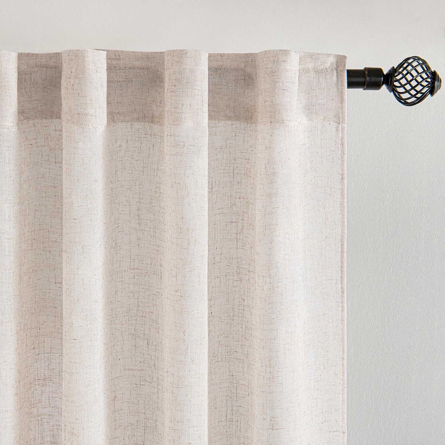 Conjunto de Cortinas de Linho (2 Peças), 260x140 cm