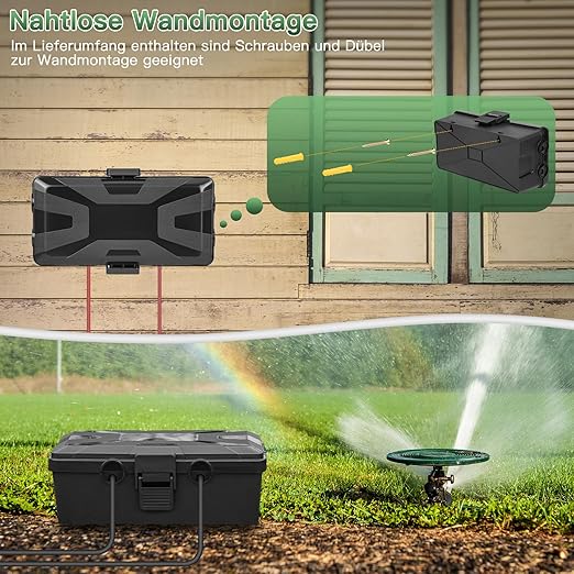 Caixa de Cabos Extra Grande RISEMART – 26,2 × 15 × 9,5 cm – IP54 Impermeável – Preto