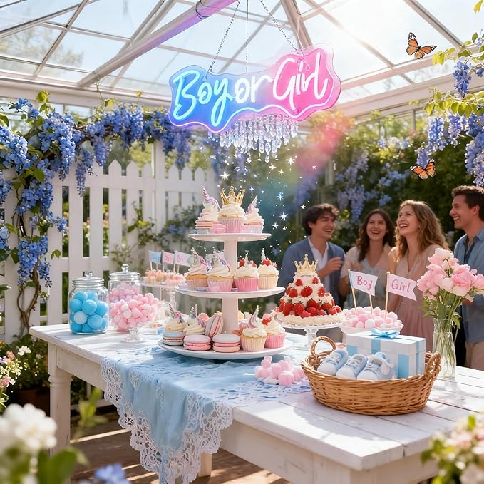 Letreiro Néon LED “Boy or Girl” para Chá Revelação