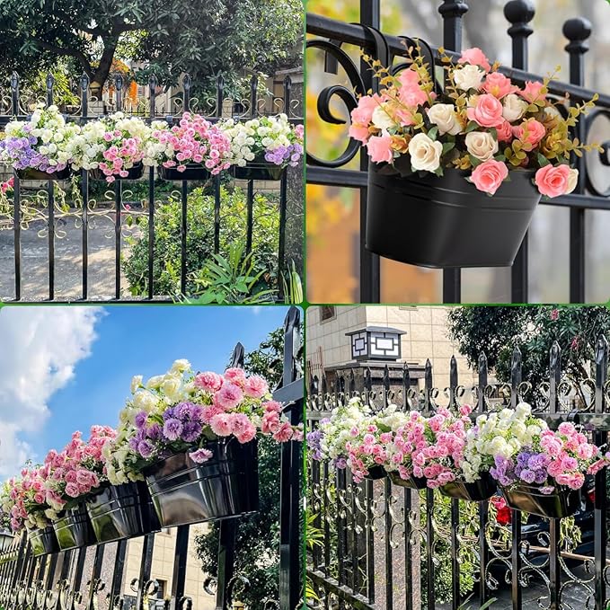 Balde com Gancho Removível para Varanda, Jardim, Cerca ou Decoração de Casa