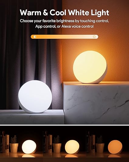 Candeeiro de Mesa Inteligente Hifree – Compatível com Alexa e Google Home, RGB Regulável e Luz Branca Ajustável