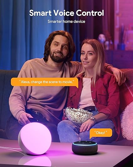 Candeeiro de Mesa Inteligente Hifree – Compatível com Alexa e Google Home, RGB Regulável e Luz Branca Ajustável