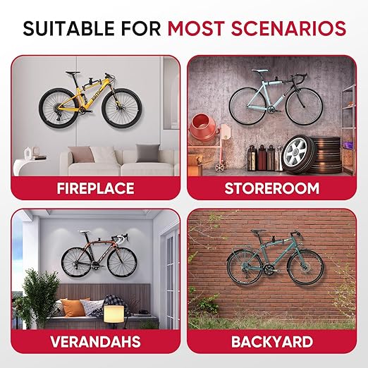 Suporte Premium de Parede para Bicicleta - Anti Risco Almofadado