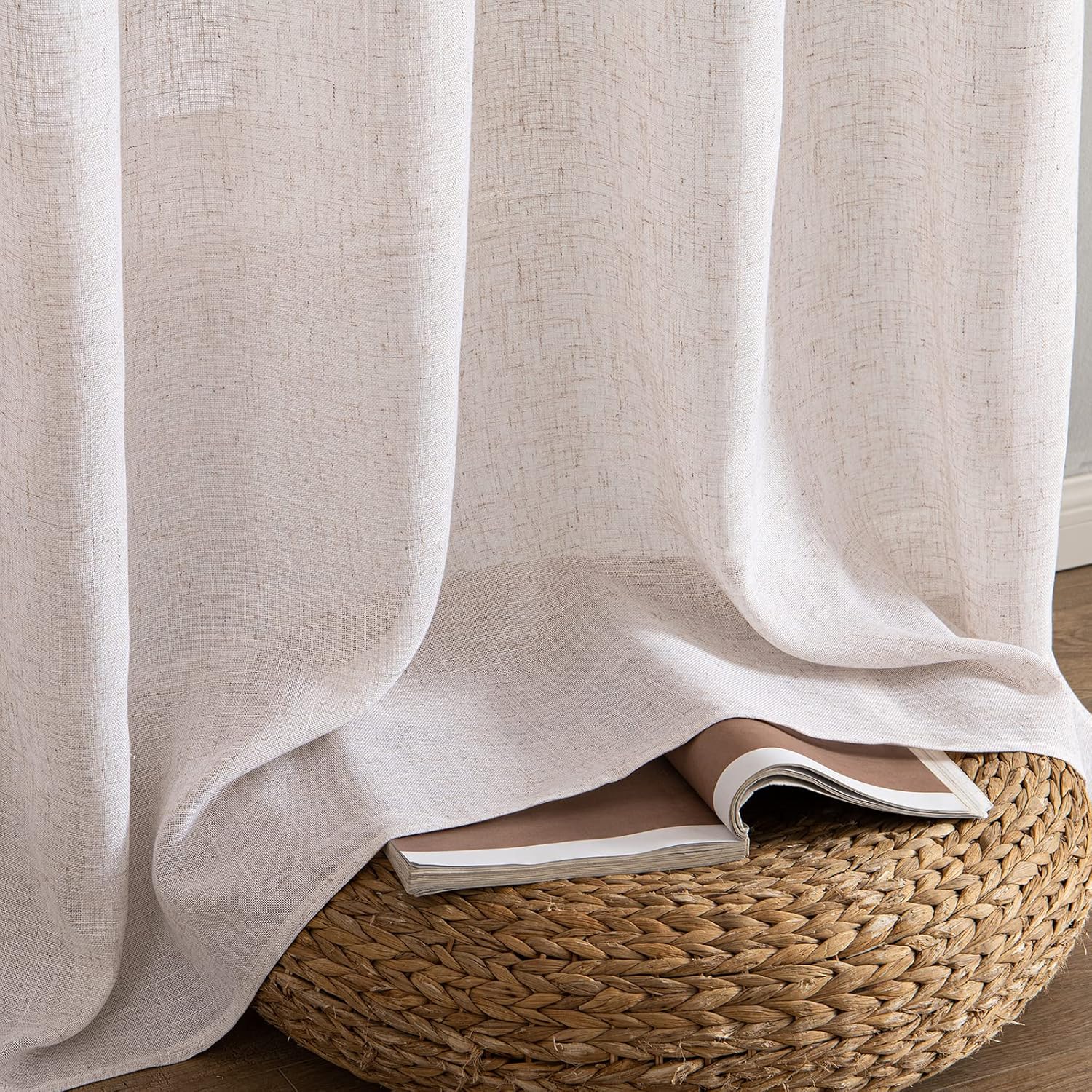 Conjunto de Cortinas de Linho (2 Peças), 260x140 cm