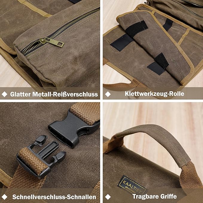 Saco para Armazenamento de Ferramentas - 4 Bolsas em tecido premium Oleado.