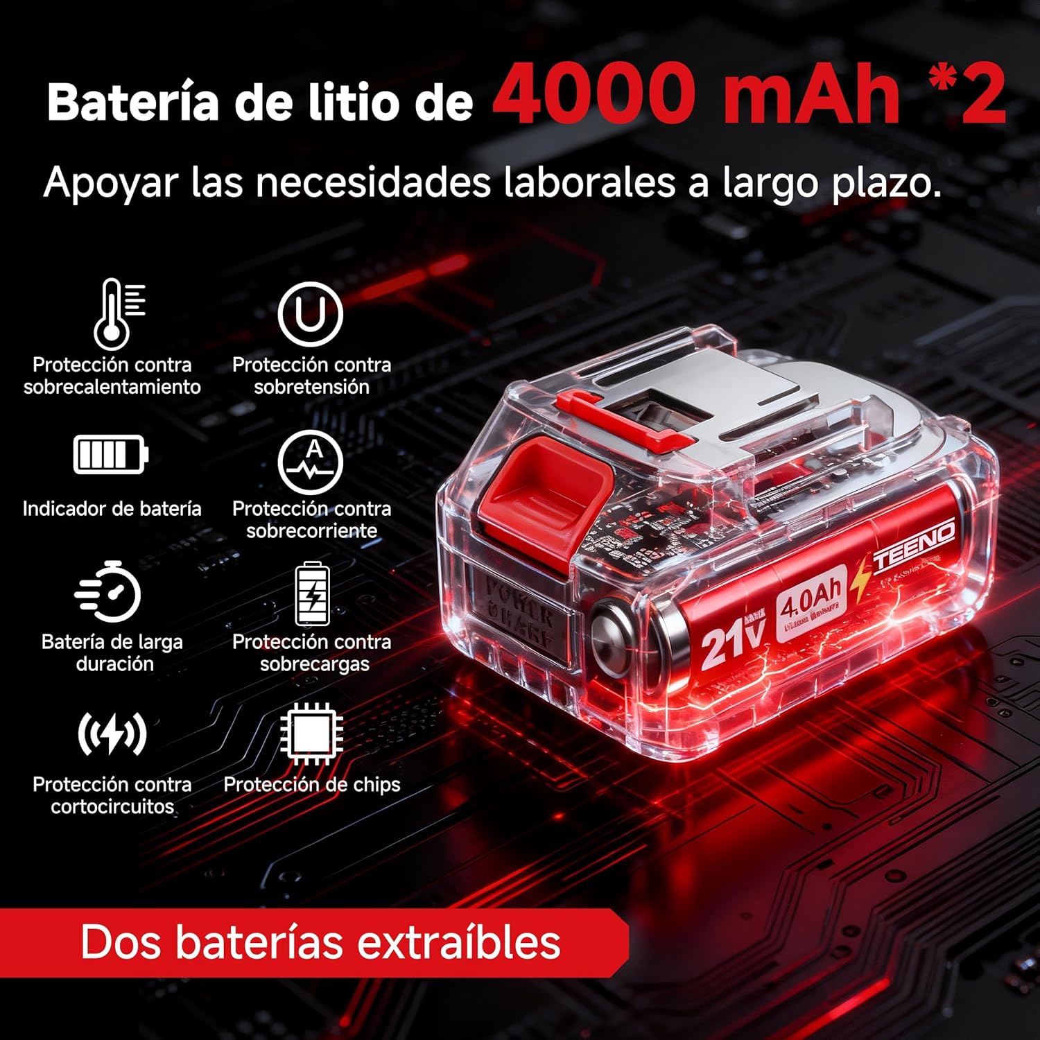 Serra Circular Mini Sem Fios TEENO com 2 Baterias