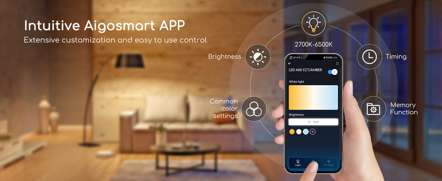 Lâmpada Aigostar Edison LED E14 Alexa 4,5W 470LM WIFI C35