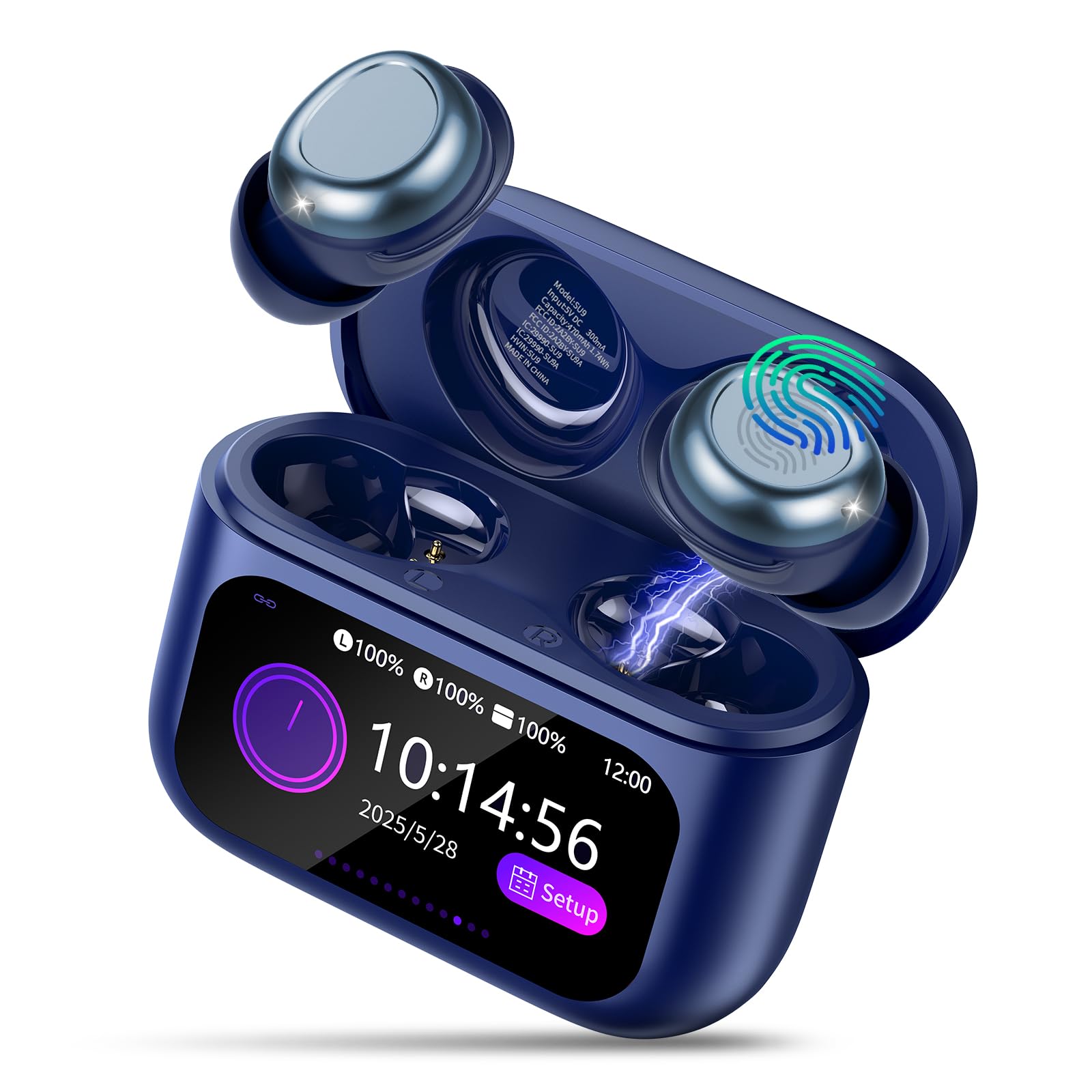 Auriculares Bluetooth 5.4 Com funcionalidade para Dormir Ultra Leves com Ecrã Tátil – Hi-Fi