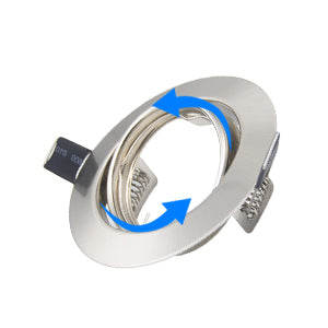 10 Spots GU10 Recarregáveis Aço Inox Escovado 68mm Foco