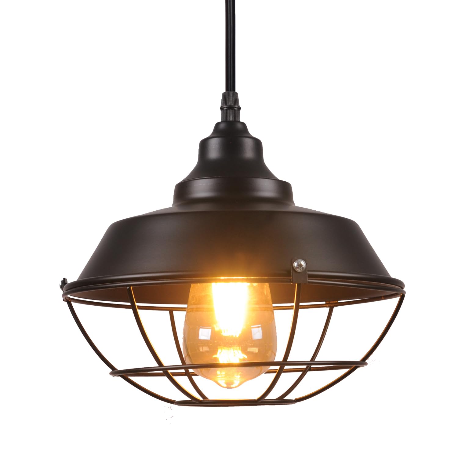 TWSXTE E27 indoor lighting pendant black industrial hanging lamp cage ceiling light hanging lights pendant lamp cage light fixture (without bulb)